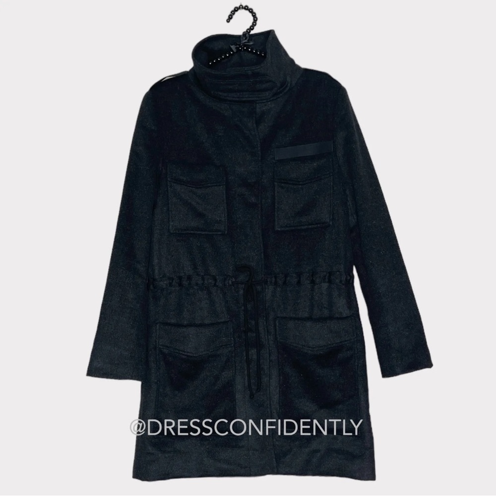 EMERSON FRY Army Coat - Charcoal Wool Cashmere - Picture 6 of 11